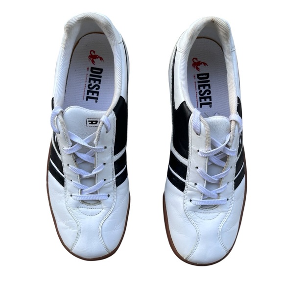 Vintage Diesel Priority Sneakers – White Black Leather Retro Low-Tops Men’s 7.5 - Picture 5 of 10